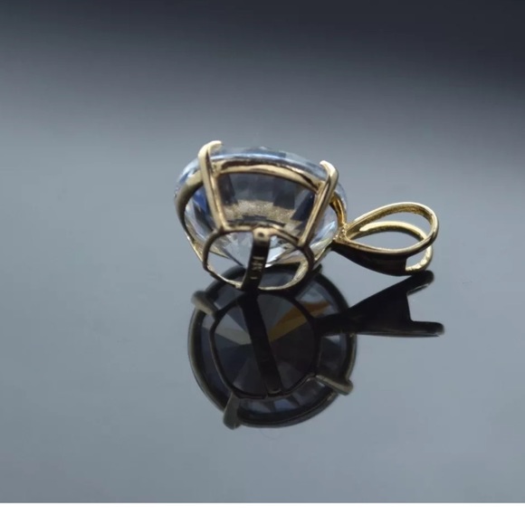 ROUND SOLITAIRE CUT 14K YELLOW GOLD PENDANT - Picture 4 of 5